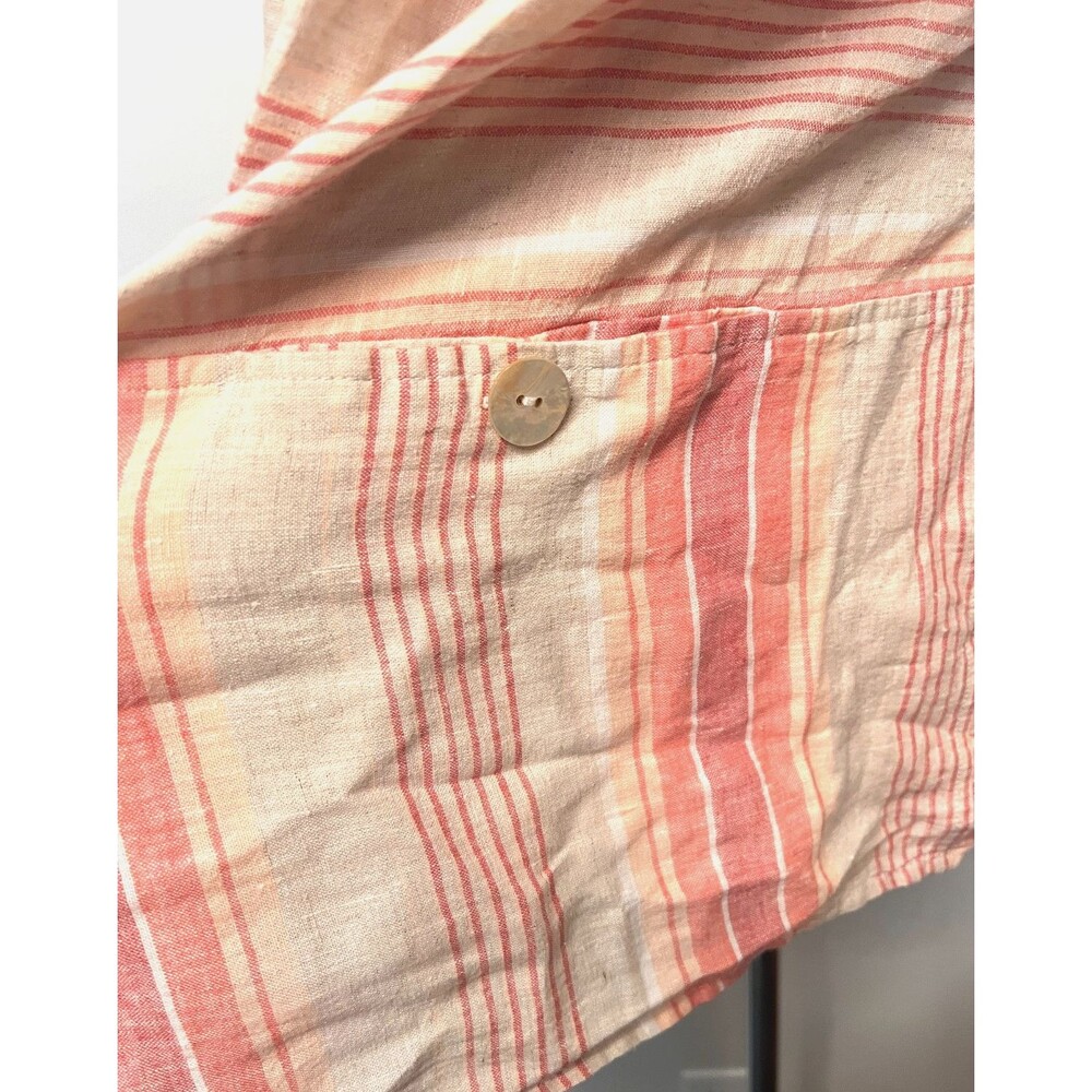 HABITAT Women's XL Linen Shirt Pink Patchwork Stripe Boxy Summer Beach Resort EU - Picture 5 of 9